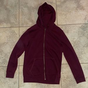 Burgundy zip-up hoodie